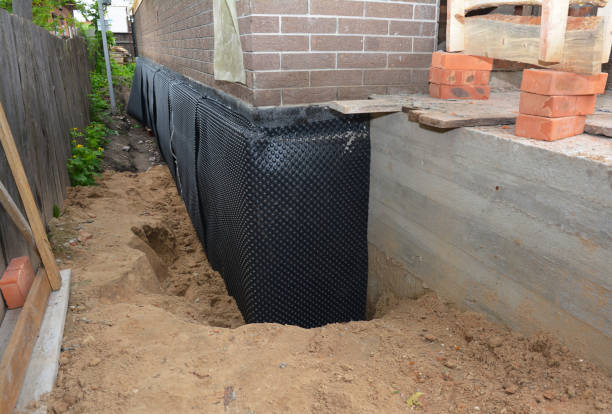 Happy homeowners after waterproofing job in Arlington